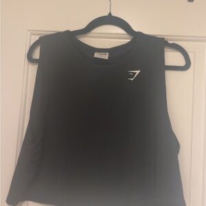 Gymshark Black Muscle Tee Crop Top
